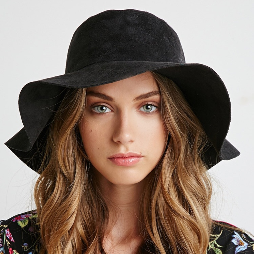 Forever 21 Floppy Hat Faux Suede